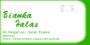 bianka halas business card